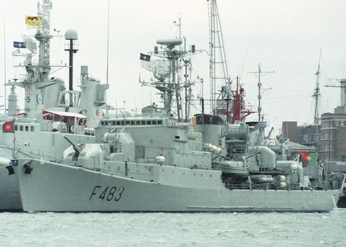 Photograph of the vessel NRP Comandante Sacadura Cabral pictured in Portsmouth Naval Base on 10th July 1988