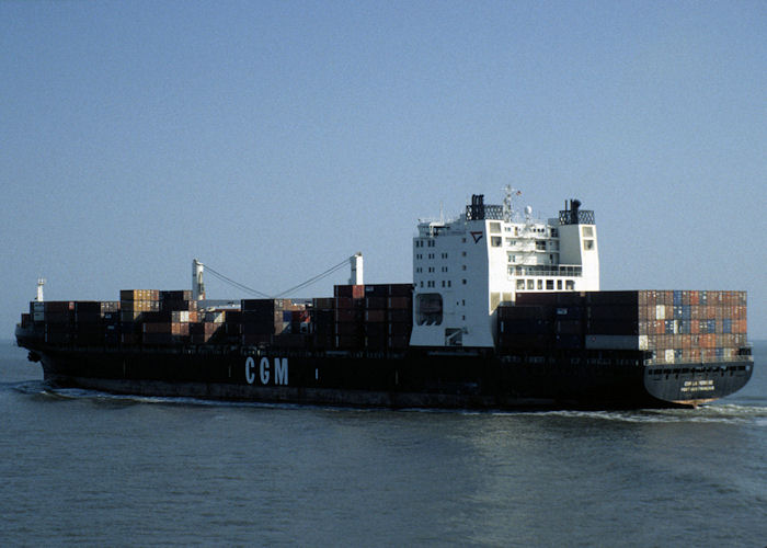 Photograph of the vessel  CGM la Perouse pictured in the mouth of the River Elbe on 5th June 1997