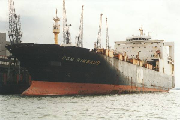 Photograph of the vessel  CGM Rimbaud pictured in Southampton on 4th March 1998
