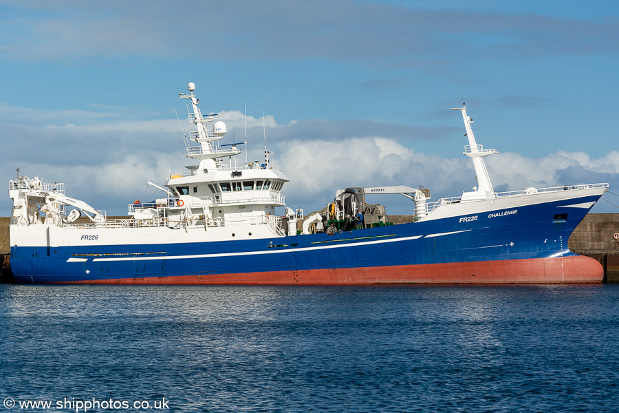 Photograph of the vessel fv Challenge pictured at Fraserburgh on 12th September 2024