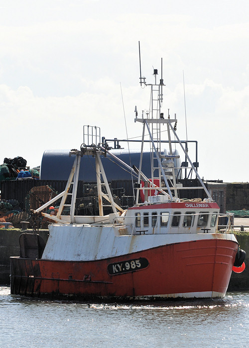Photograph of the vessel fv Challenger pictured arriving at Pittenweem on 18th April 2012