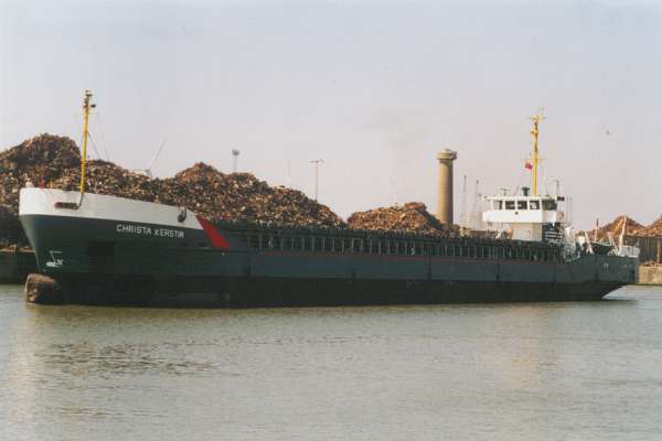 Photograph of the vessel  Christa Kerstin pictured departing Liverpool on 21st July 2000
