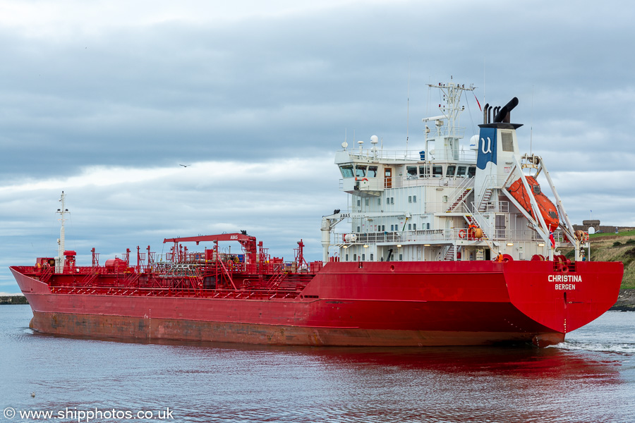 Photograph of the vessel  Christina pictured departing Aberdeen on 13th October 2021