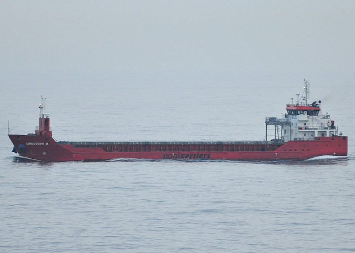 Photograph of the vessel  Christoph M pictured approaching Rotterdam on 26th June 2012