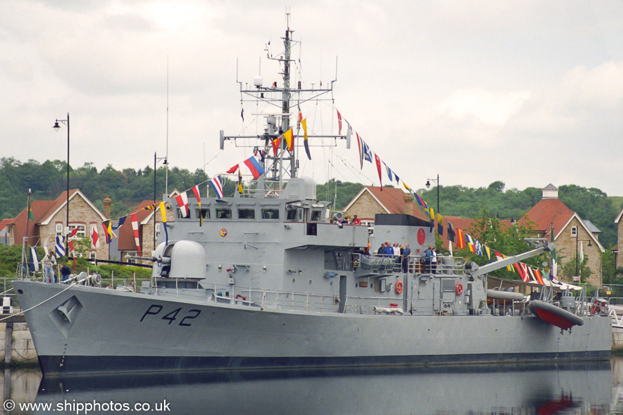 Photograph of the vessel LÉ Ciara pictured at Chatham on 4th June 2002