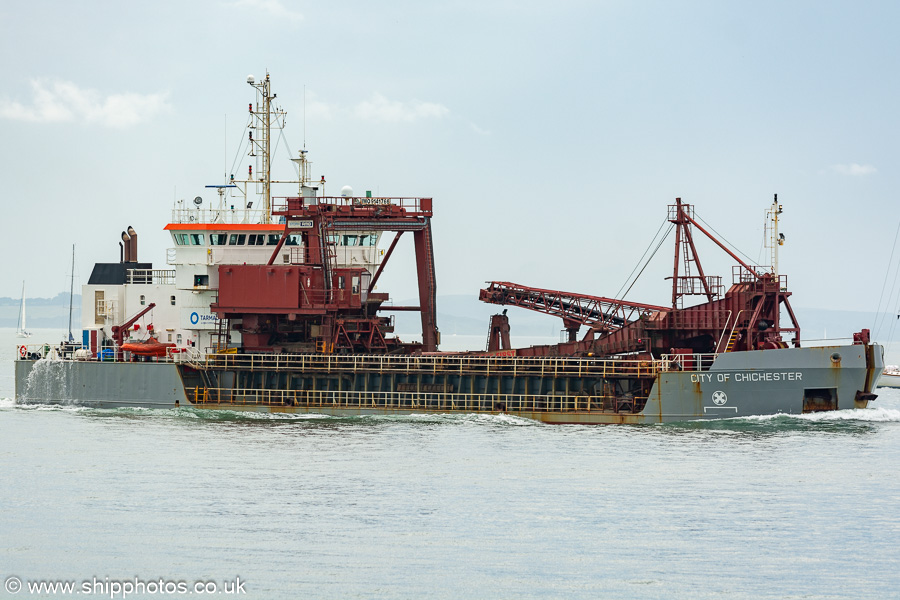 Photograph of the vessel  City of Chichester pictured approaching Southampton on 8th July 2023