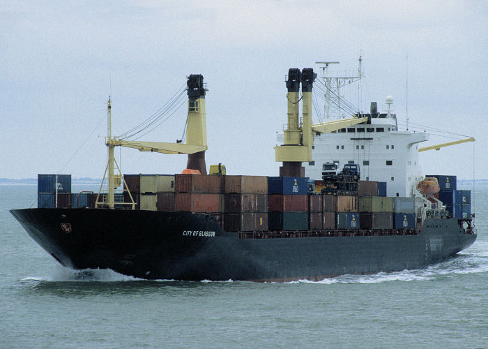 Photograph of the vessel  City of Glasgow pictured departing Felixstowe on 26th August 1995