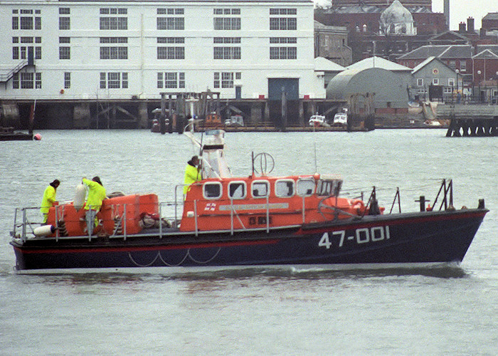 Photograph of the vessel RNLB City of London pictured in Portsmouth Harbour on 9th October 1988