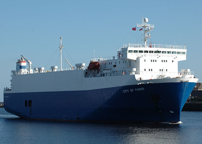 Photograph of the vessel  City of Paris pictured arriving in the River Tyne on 26th September 2009