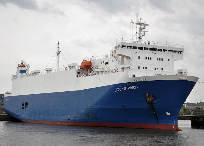 Photograph of the vessel  City of Paris pictured at the Tyne Car Terminal, Jarrow on 23rd August 2013