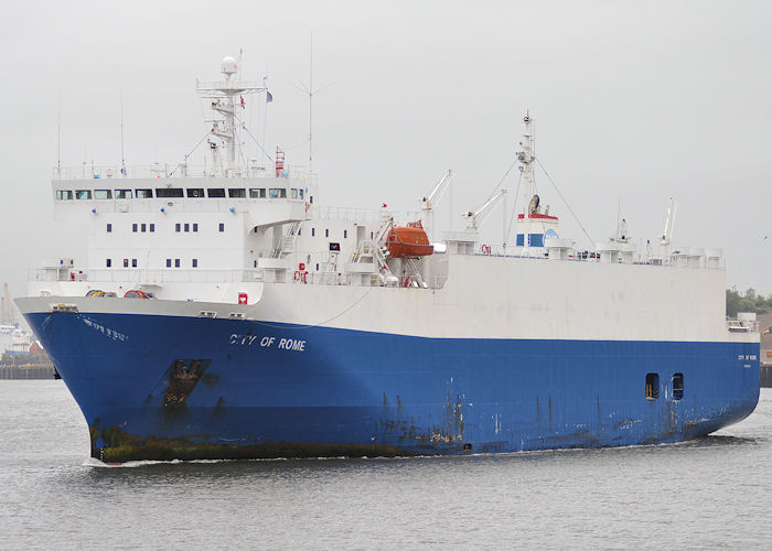 Photograph of the vessel  City of Rome pictured passing North Shields on 4th June 2011