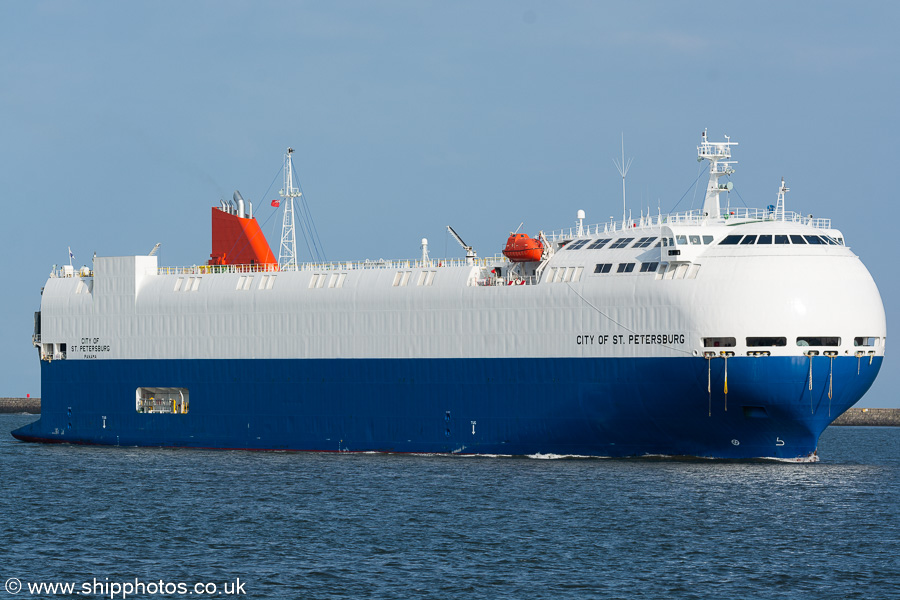 Photograph of the vessel  City of St. Petersburg pictured passing Tynemouth on 15th May 2021