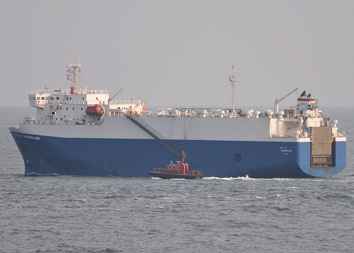 Photograph of the vessel  City of Sunderland pictured departing North Shields on 23rd March 2012