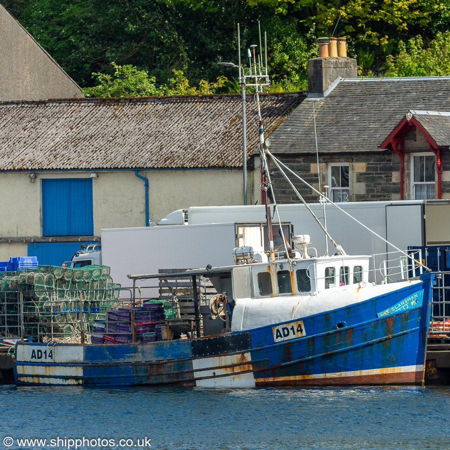 Photograph of the vessel fv Clansman pictured at Tarbert, Loch Fyne on 10th May 2024