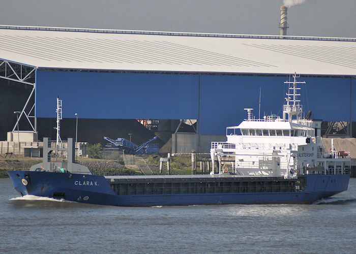 Photograph of the vessel  Clara K pictured passing Vlaardingen on 27th June 2011