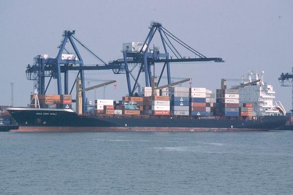 Photograph of the vessel  CMA CGM Chili pictured at Felixstowe on 26th May 2001