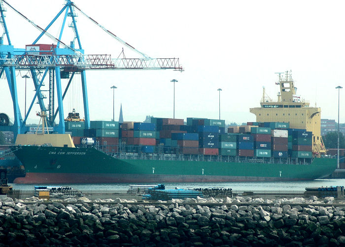 Photograph of the vessel  CMA CGM Jefferson pictured in Liverpool Docks on 15th June 2006