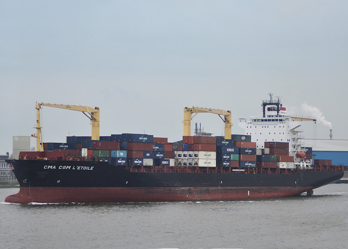 Photograph of the vessel  CMA CGM L'Etoile pictured passing Vlaardingen on 25th June 2011
