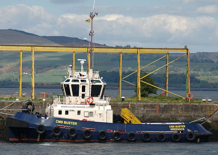Photograph of the vessel  CMS Buster pictured in Victoria Harbour, Greenock on 7th May 2010