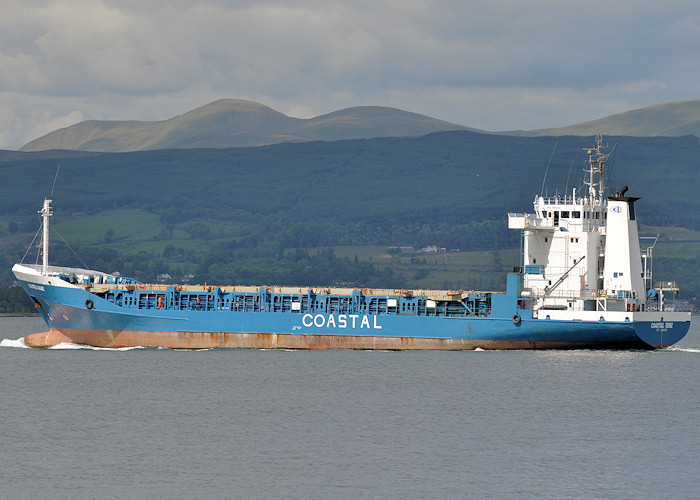 Photograph of the vessel  Coastal Deniz pictured departing Greenock Ocean Terminal on 4th June 2012