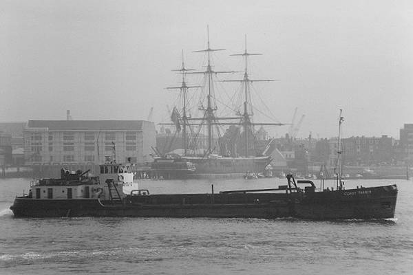 Photograph of the vessel  Coast Farmer pictured departing Portsmouth Harbour on 24th August 1990