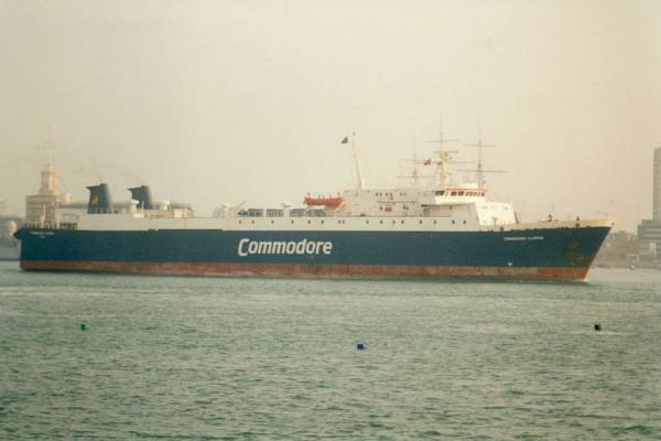Photograph of the vessel  Commodore Clipper pictured departing Portsmouth on 30th January 1996