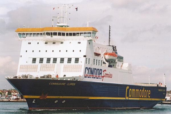 Photograph of the vessel  Commodore Clipper pictured departing Portsmouth on 22nd July 2001