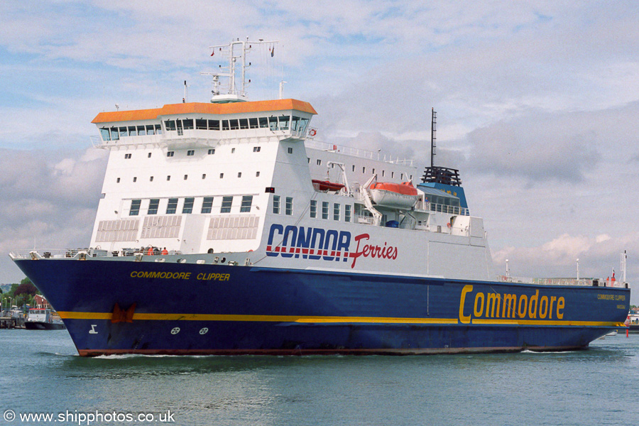 Photograph of the vessel  Commodore Clipper pictured departing Portsmouth on 22nd July 2001