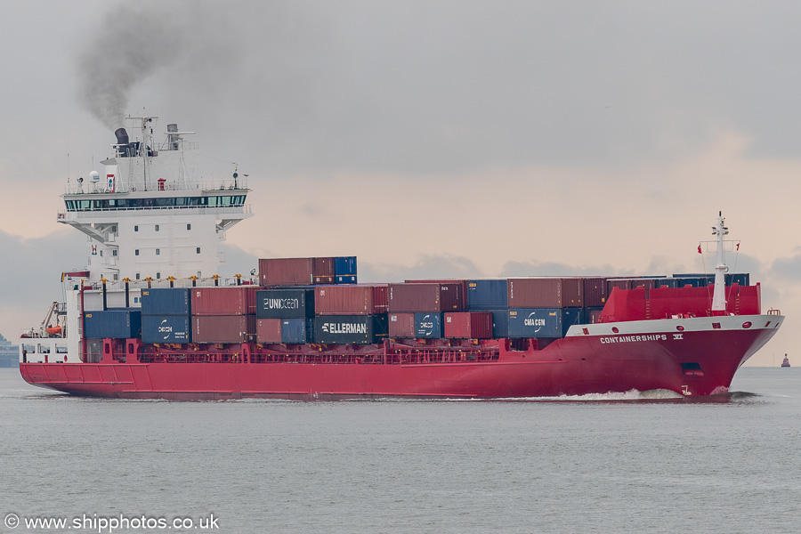 Photograph of the vessel  Containerships VI pictured inbound to Tilbury on 19th July 2025