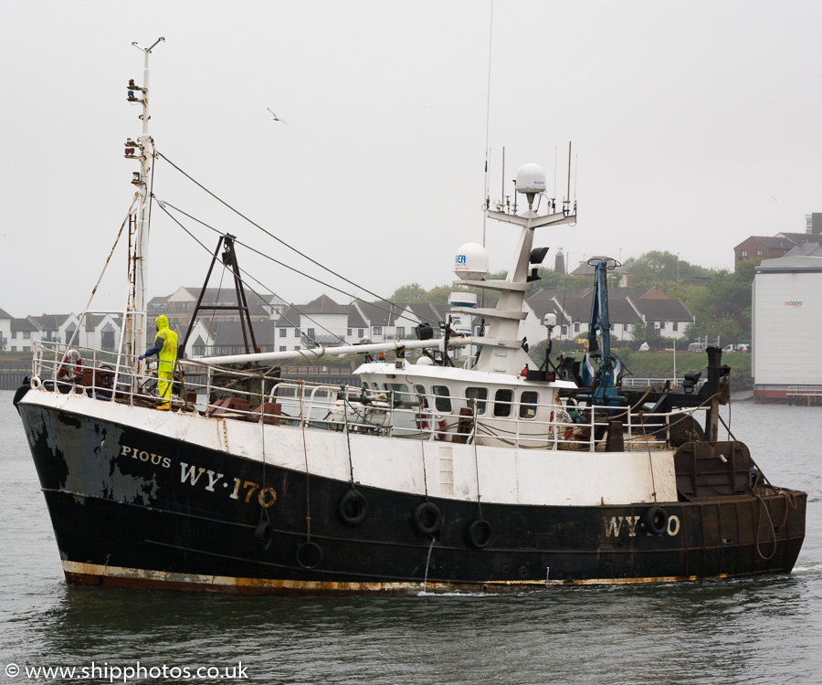Photograph of the vessel fv Copious pictured arriving at the Fish Quay, North Shields on 30th May 2016