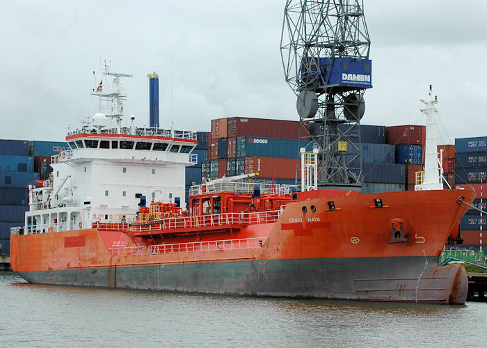 Photograph of the vessel  Coral Maya pictured in Eemhaven, Rotterdam on 20th June 2010