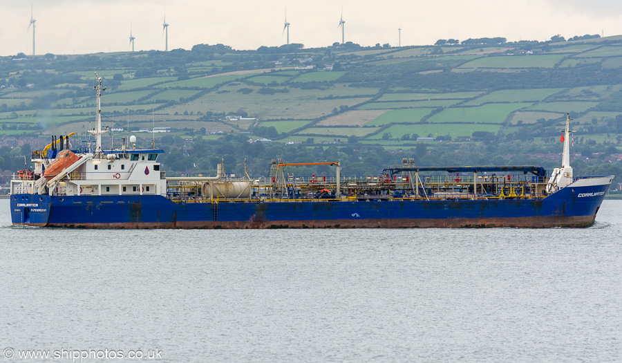 Photograph of the vessel  Coralwater pictured departing Belfast on 29th June 2023