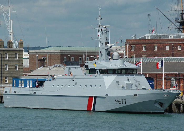 Photograph of the vessel FS Cormoran pictured in Portsmouth Naval Base on 13th June 2009