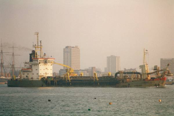 Photograph of the vessel  Cornelia pictured departing Portsmouth on 30th January 1996