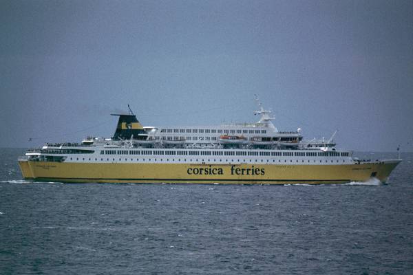 Photograph of the vessel  Corsica Victoria pictured departing from Ile Rousse on 3rd September 1999