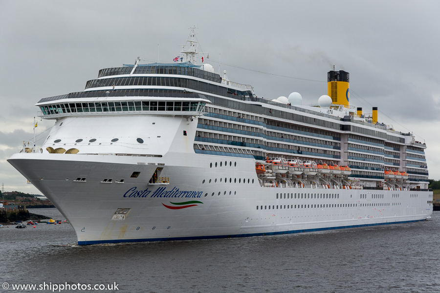 Photograph of the vessel  Costa Mediterranea pictured passing North Shields on 4th September 2019