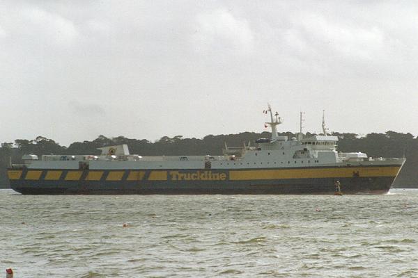 Photograph of the vessel  Coutances pictured arriving in Poole on 27th February 1994