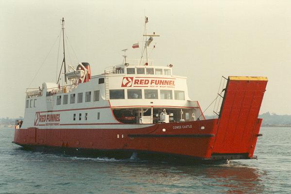  Cowes Castle pictured arriving in Southampton on 16th June 1990