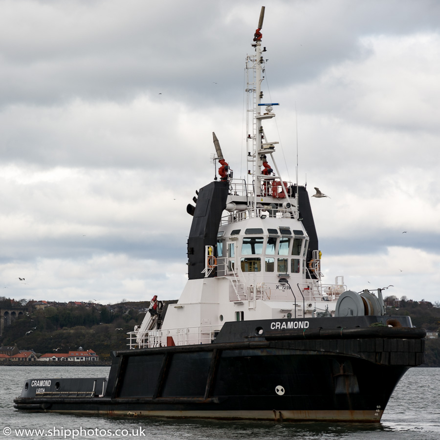 Photograph of the vessel  Cramond pictured at Hound Point on 16th April 2016