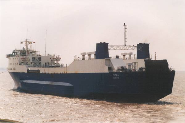 Photograph of the vessel  Cupria pictured departing Hull on 17th June 2000