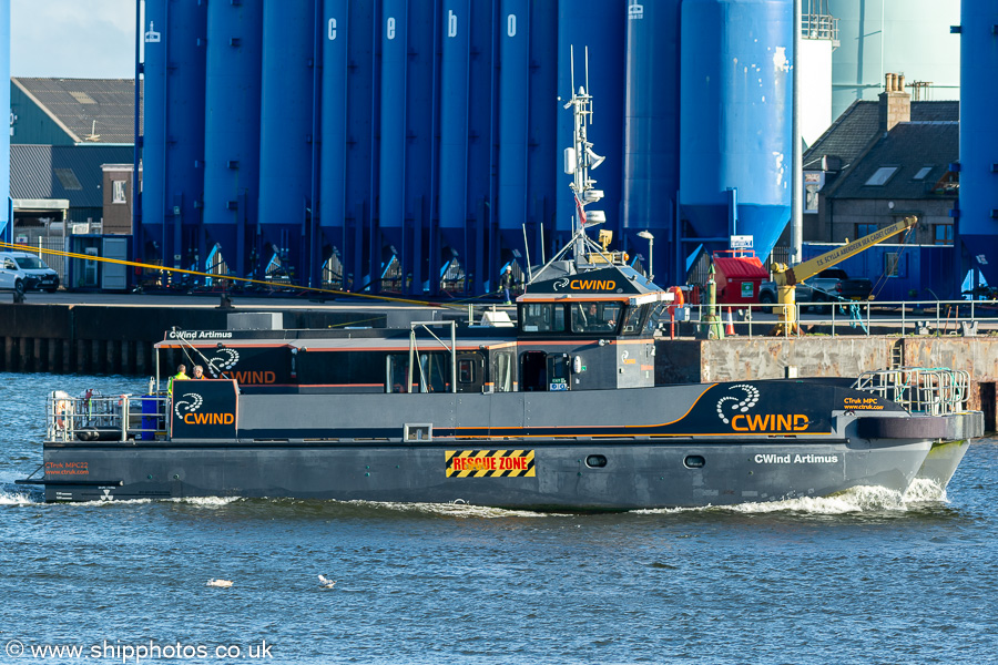 Photograph of the vessel  CWind Artimus pictured departing Aberdeen on 11th September 2024
