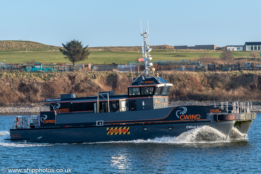 Photograph of the vessel  CWind Artimus pictured arriving at Aberdeen on 19th March 2025