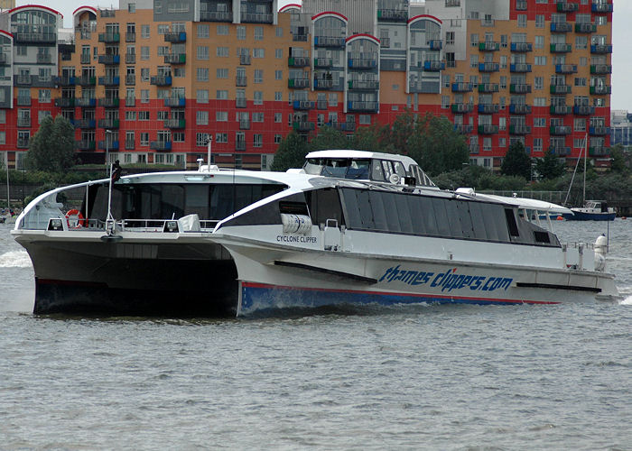 Photograph of the vessel  Cyclone Clipper pictured in London on 18th May 2008