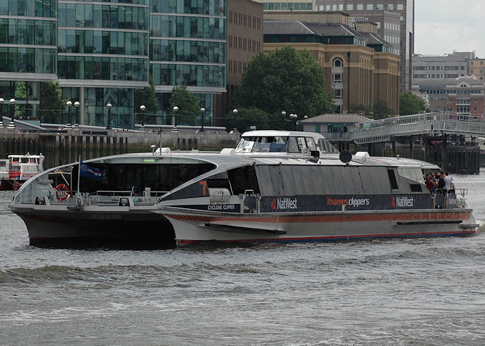 Photograph of the vessel  Cyclone Clipper pictured in London on 14th June 2009