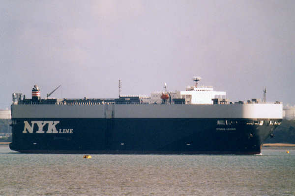 Photograph of the vessel  Cygnus Leader pictured arriving in Southampton on 17th April 2000