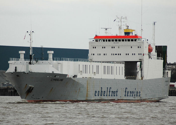 Photograph of the vessel  Cymbeline pictured passing Tilbury on 10th August 2006