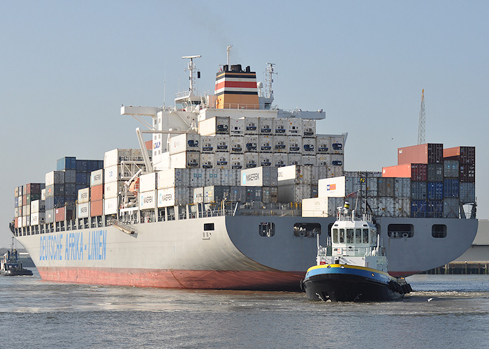 Photograph of the vessel  DAL Kalahari pictured departing Waalhaven, Rotterdam on 26th June 2011