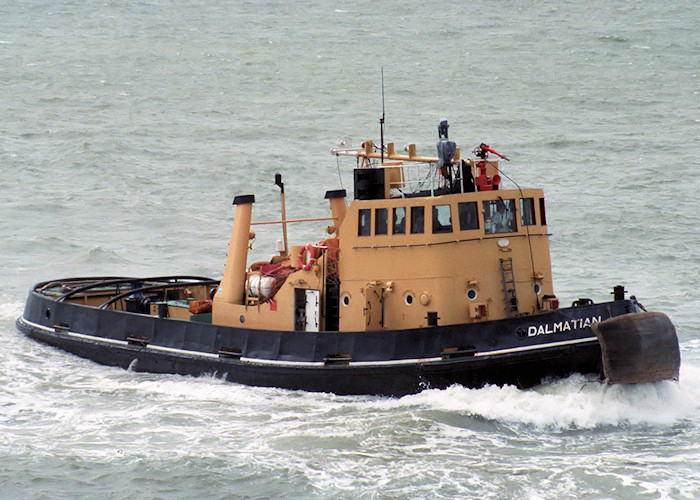 Photograph of the vessel RMAS Dalmatian pictured at the entrance to Portsmouth Harbour on 24th September 1988