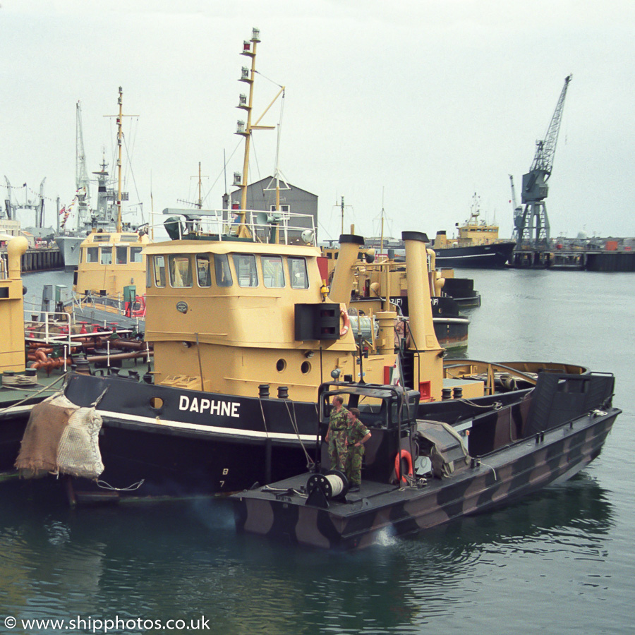 Photograph of the vessel RMAS Daphne pictured in Portland Harbour on 23rd July 1989