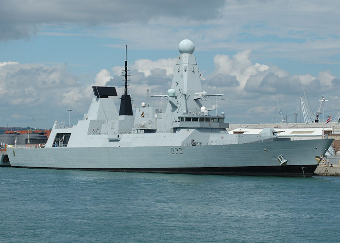 Photograph of the vessel HMS Daring pictured in Portsmouth Naval Base on 13th June 2009